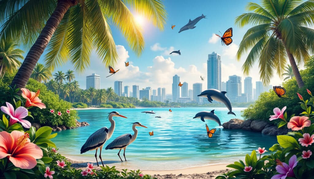 explore the stunning nature and diverse wildlife of miami, where lush landscapes meet vibrant ecosystems. discover the unique flora and fauna that thrive in this tropical paradise, from the serene everglades to the beautiful coastal habitats. experience the beauty of miami's natural world and the conservation efforts that protect it.