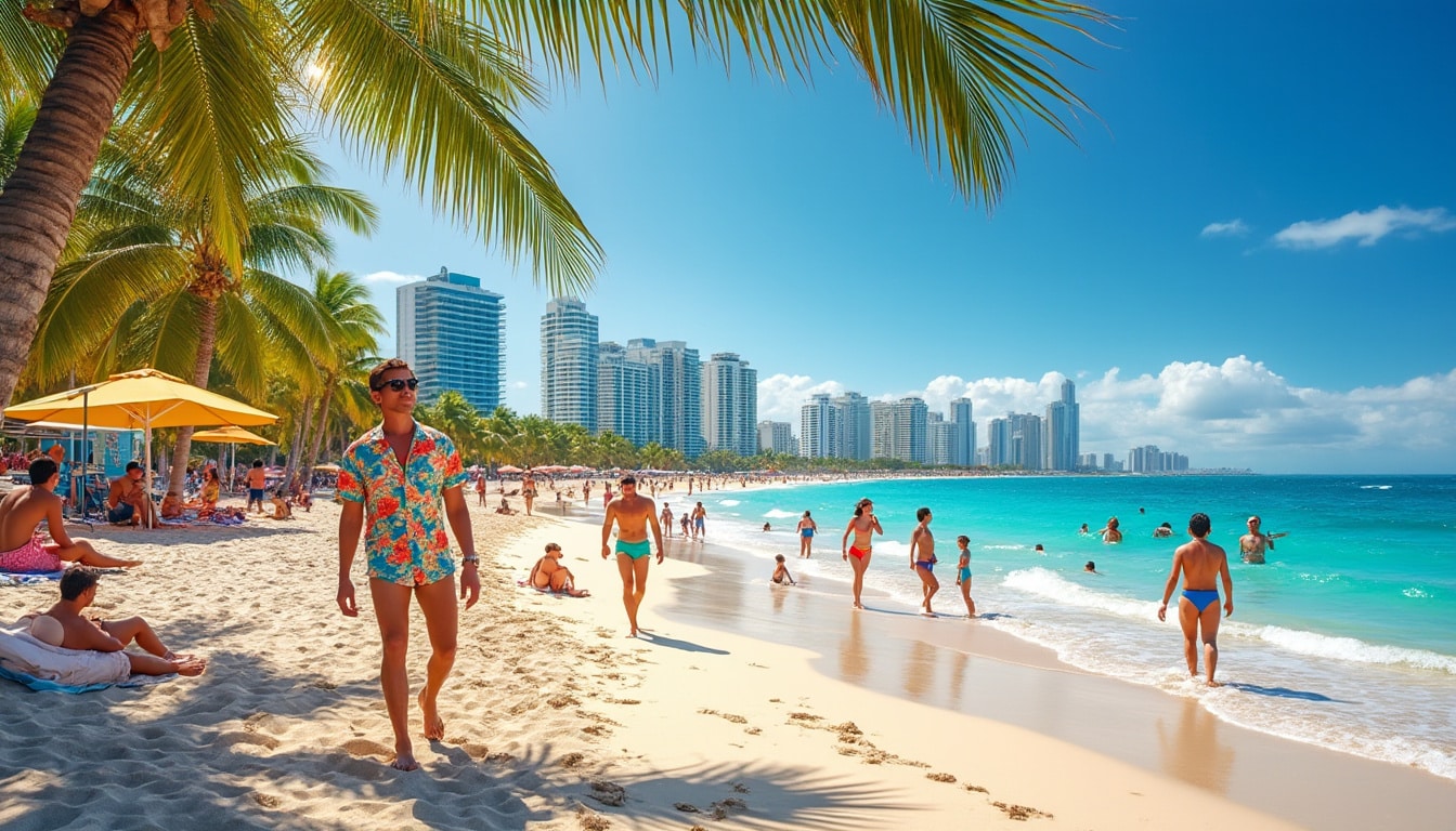 discover the vibrant essence of miami through vivid descriptions of its sights, aromas, and sensations. explore the lively streets filled with colorful art, the salty sea breeze wafting through the air, and the warm, tropical climate that envelops you in a unique, unforgettable experience.